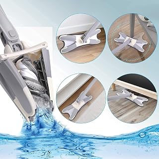 SILENCIO X Shape Microfiber Mop for Floor Cleaning, Dust Mop with Self Wringing, Ceramic Floor, Wood Floor Cleaner Mop, Dry Wet Mop Hands-Free Household Cleaning Tool for Home & Office