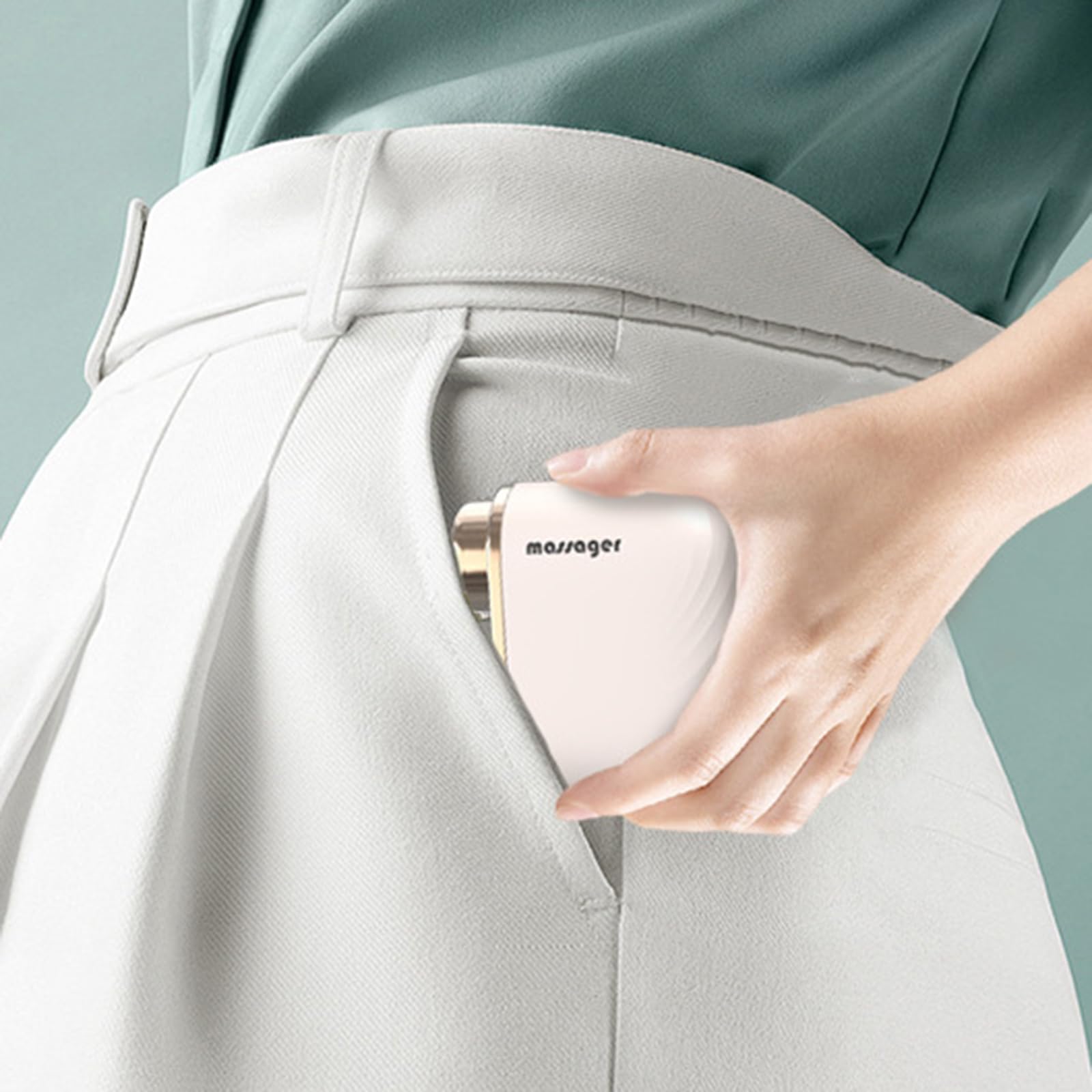 Pocket Massage Gun, Mini Massagepistole, Tiefenmassagegerät mit 3 Massageaufsätzen und 4 Geschwindigkeiten, Klein & Leise Muskel Percussion Massagegerät, Handmassagegerät für Rücken Nacken Beine
