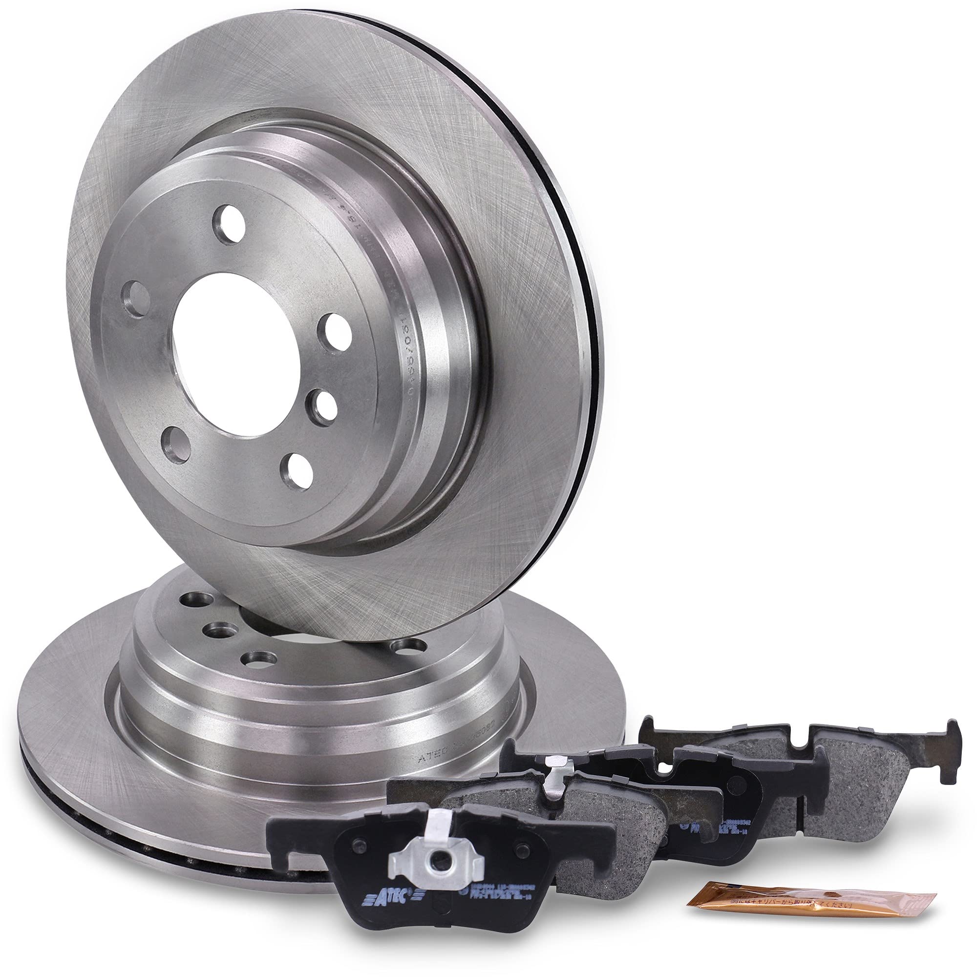 ATEC Germany Set freni asse posteriore dischi freno Ø 300 mm ventilati internamente +pastiglie freno posteriori Compatibile con BMW Serie 3 (F30, F80) (F34) (F31), Serie 4 (F33, F83) (F32, F82) (F36)
