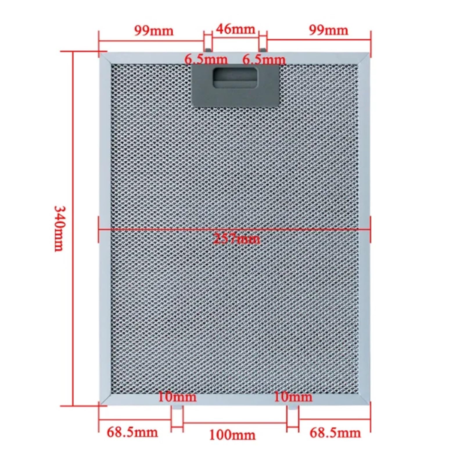 Filtro De Capucha De Malla De Aluminio 340 X 257 Mm