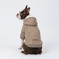 Vista 2 de Fitwarm Suéter de punto con capucha para perro, ropa de invierno para perros pequeños, niños y niñas, suéter ligero con capucha para mascotas, caqui