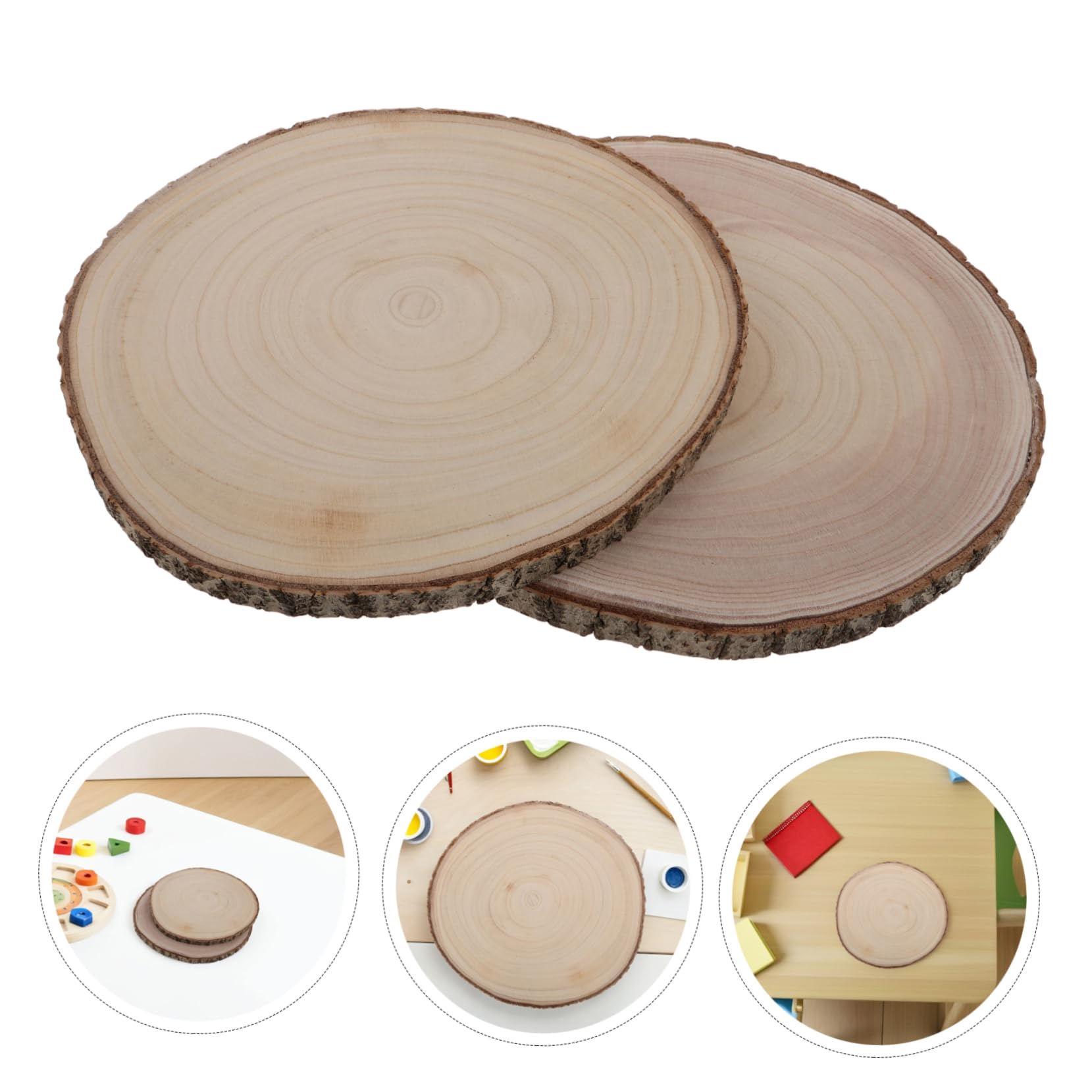 NUOBESTY 2stücke Unbehandelte Holzscheiben Naturholzkreise Zum Bemalen Holzbastelbedarf Für Hochzeitsdeko Rustikale Dekorationen Für Partys Und Feiertage