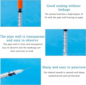 14 Pack 1ml 31G 8mm Measuring Dispensing Tools Individually Wrapped | Multi-purpose lab accessories, single wrapped measuring tools for lab use