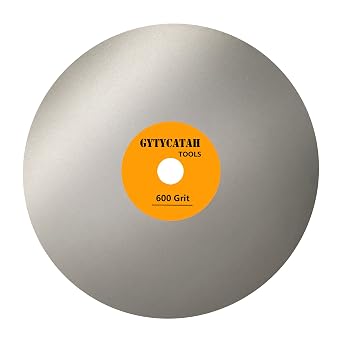 Diamond Flat Lap Disc, 6" x 1/2" Arbor 600 Grit, Diamond Coated Flat Lap Wheel for Gemstone Ceramics Stone Glass, Grinding Sanding Disc Lapping Polishing Disc