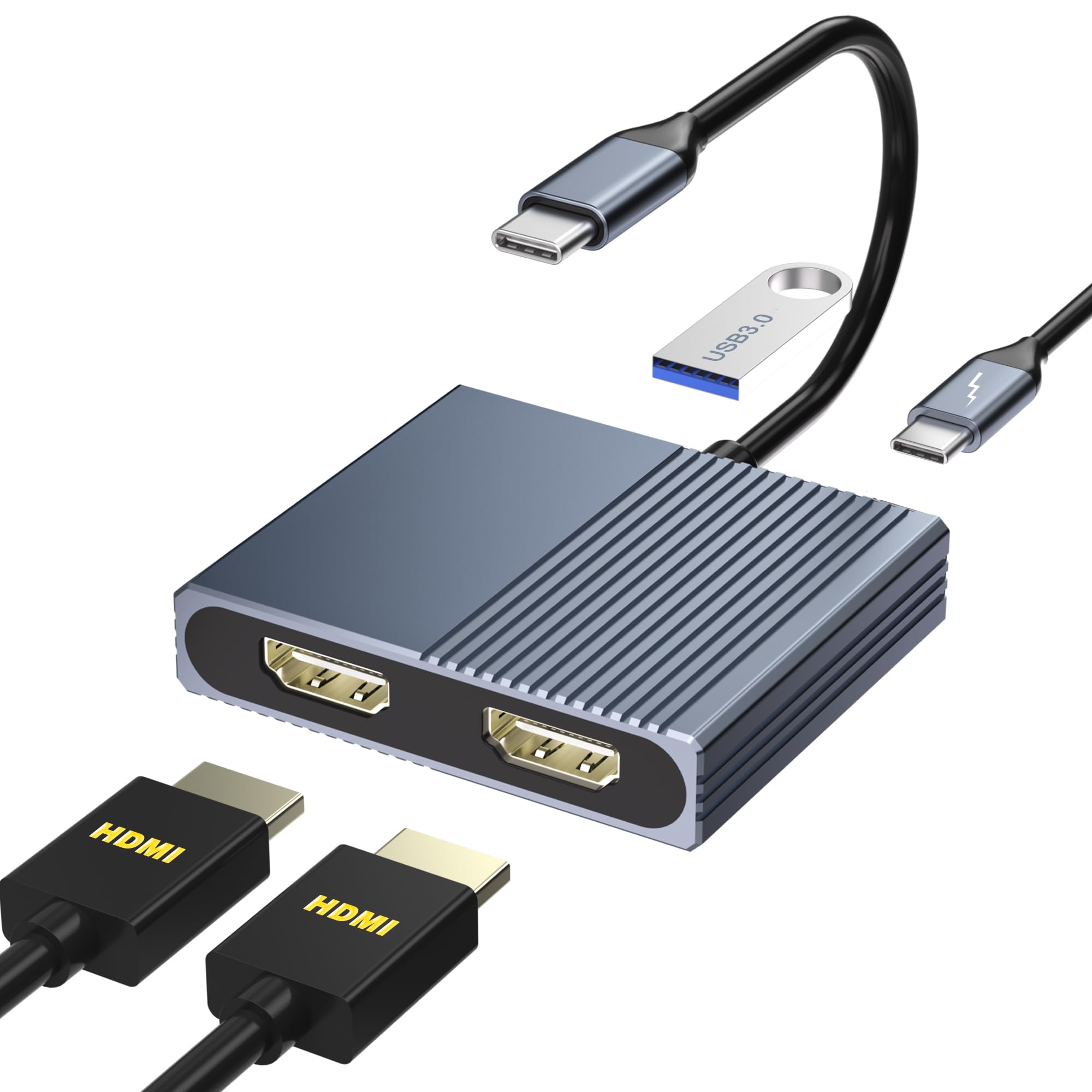 C HDMI　変換器 Amazon | HDMI Type-C 変換アダプター デュアルHDMI 拡張器 【HDMI