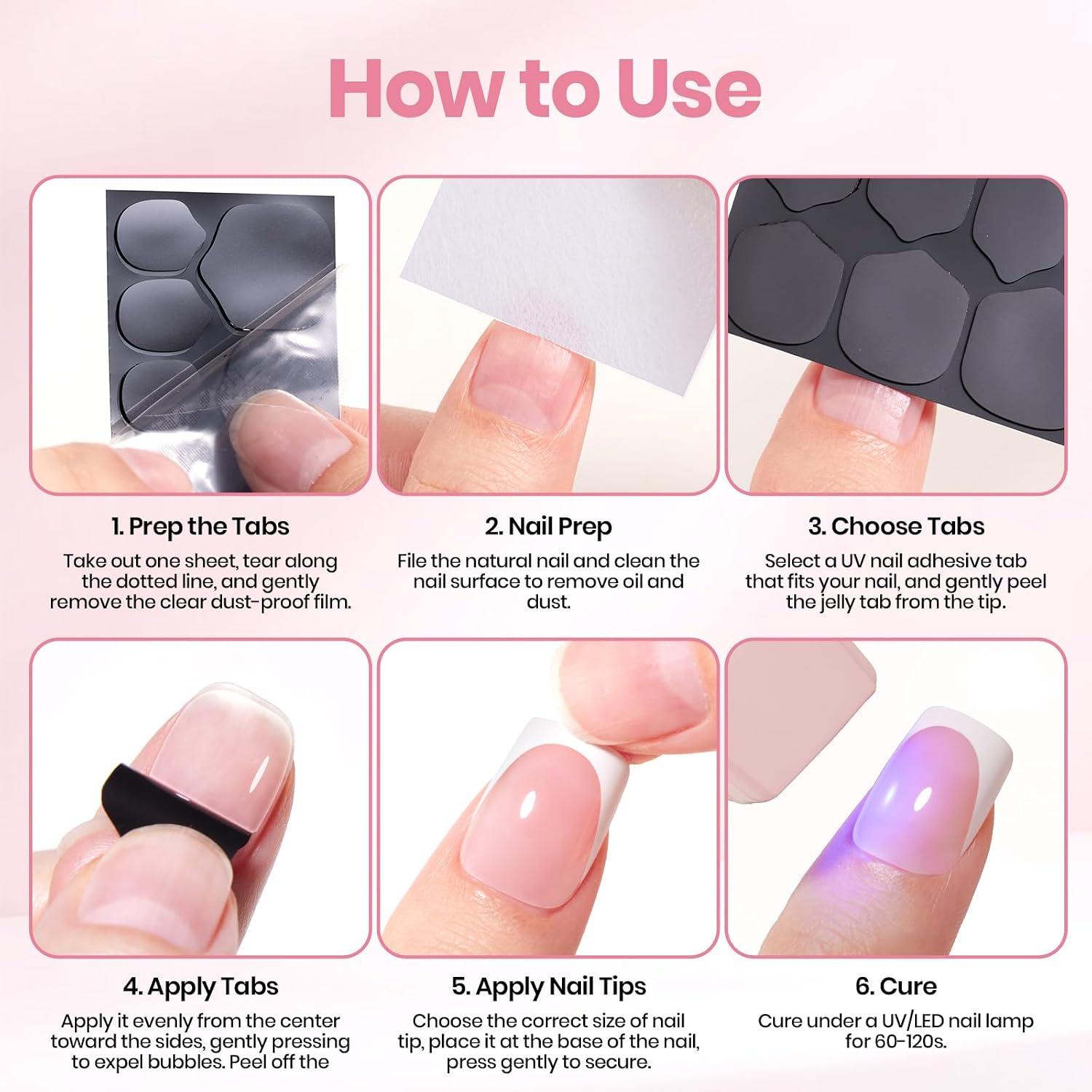 Beetles Nail Sticky Tabs, 480pcs, Long-Lasting Adhesive Tabs for Press Ons