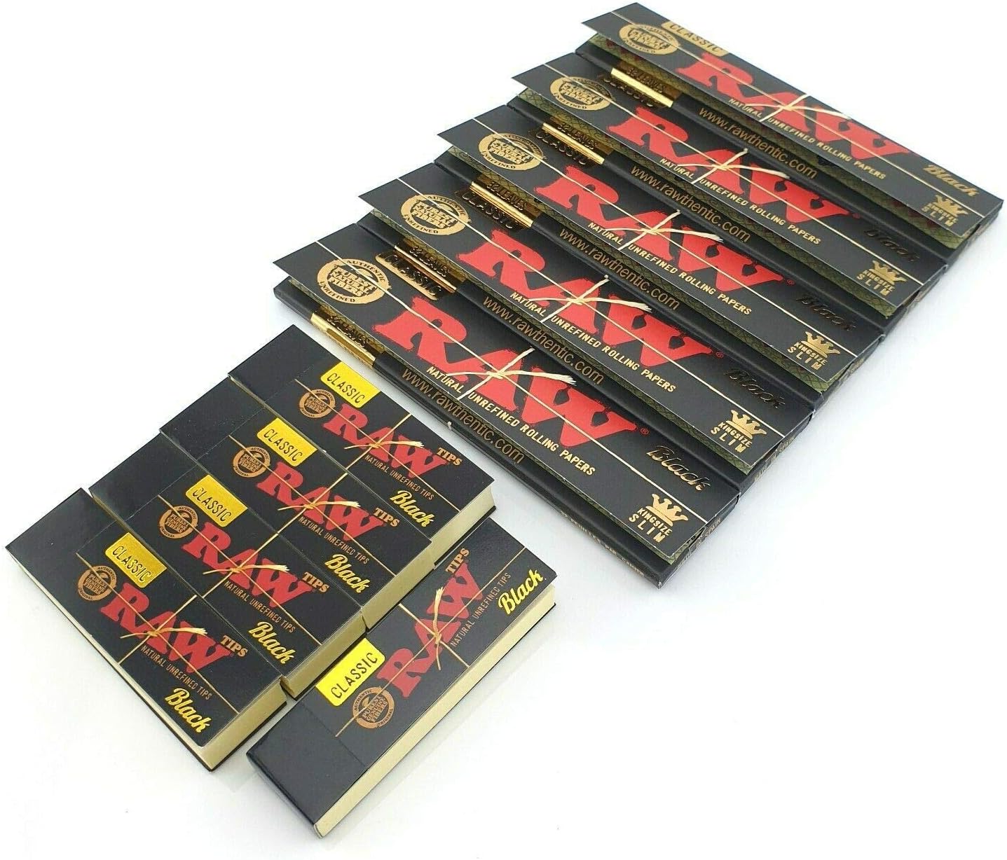 RAW Black Rolling Papers and Tips - 5