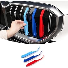 M-Colored Stripe Grille Insert Trims for BMW Accessories, ABS Car Accessories for BMW Grill Stripes 5Series 2024-2026 G60 7-Beam