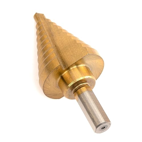 Miniatura 27 de NEIKO, 10180A - Broca escalonada de acero de alta velocidad y revestimiento de nitruro para metal, broca de cambio rápido con diseño ranurado de 4