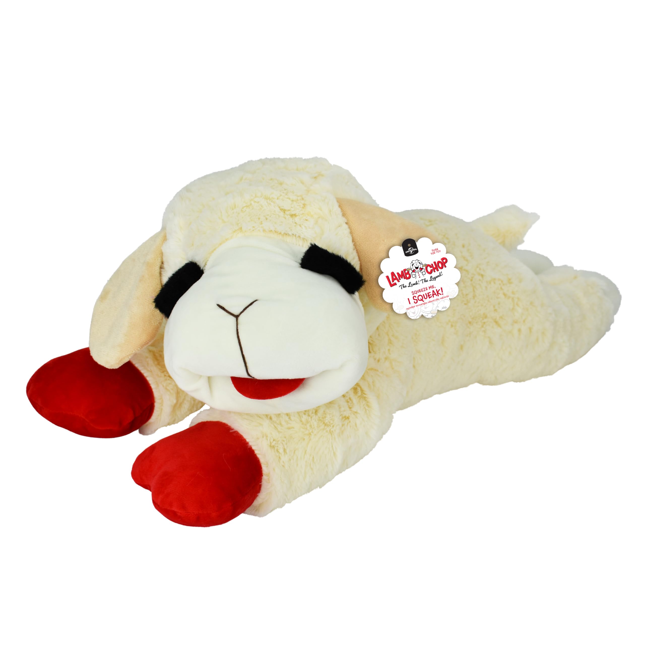 Multipet Oficjalnie licencjonowana jagnięca kotlet Jumbo biała pluszowa zabawka dla psa, 61 cm