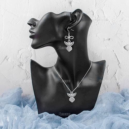 Miniatura 2 de AUEAR, Colgantes de plata antigua con dijes de ángel para hacer joyas de bricolaje, collar y pulsera