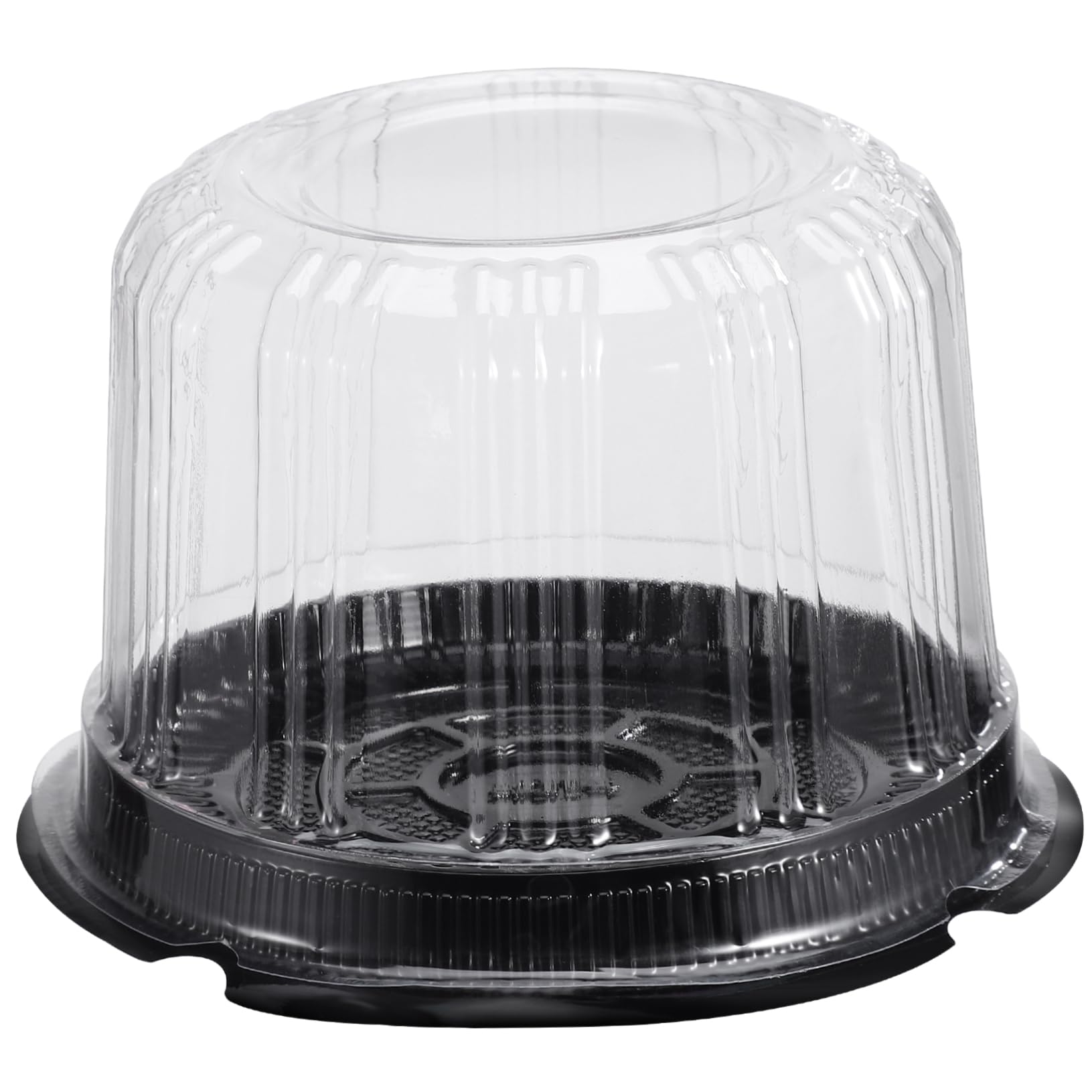 MOLUCKFU 10pcs Clear Cake Box Round Transparent Cake Carrier Easy Assembly for Bakeries Parties and Home Use