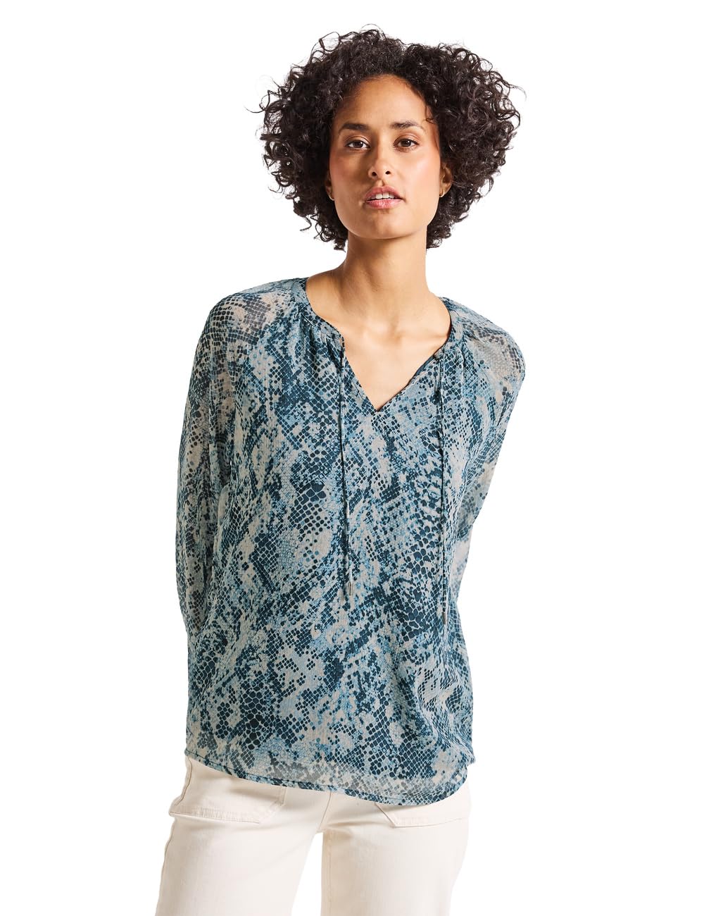 Street One Damen Chiffon Snake Print Bluse