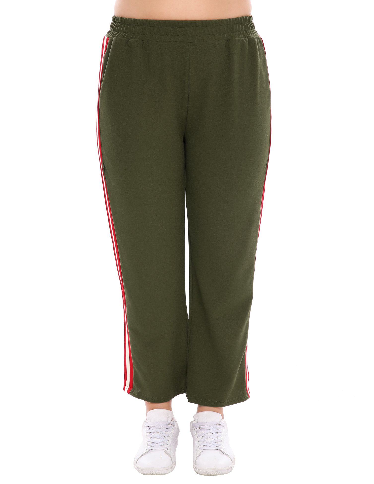 Womens Plus Size Activewear Athletic Pant Casual Capri Pants Sweatpant,XX-Large,Army Green