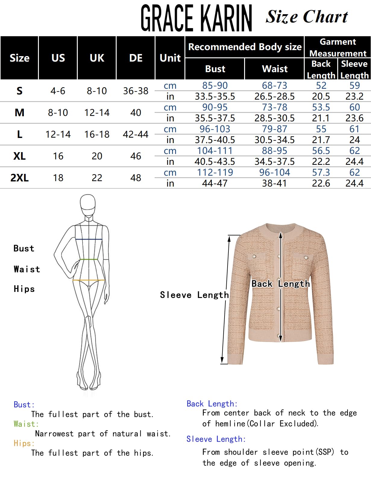 GRACE KARIN Cappotti da Donna Elegante Cardigan da Donna Blazer Autunno Inverno Ufficio Cappotti Caldi quotidiani
