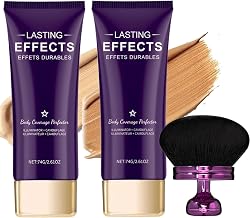 Sunny Bee Body Coverage Perfector, 2Pcs Body Perfector Cream and Brush, Body Coverage Perfector Waterproof, Leg Makeup Waterproof No Transfer, Full Coverage Concealer for Mature Skin (Natural+Tan)