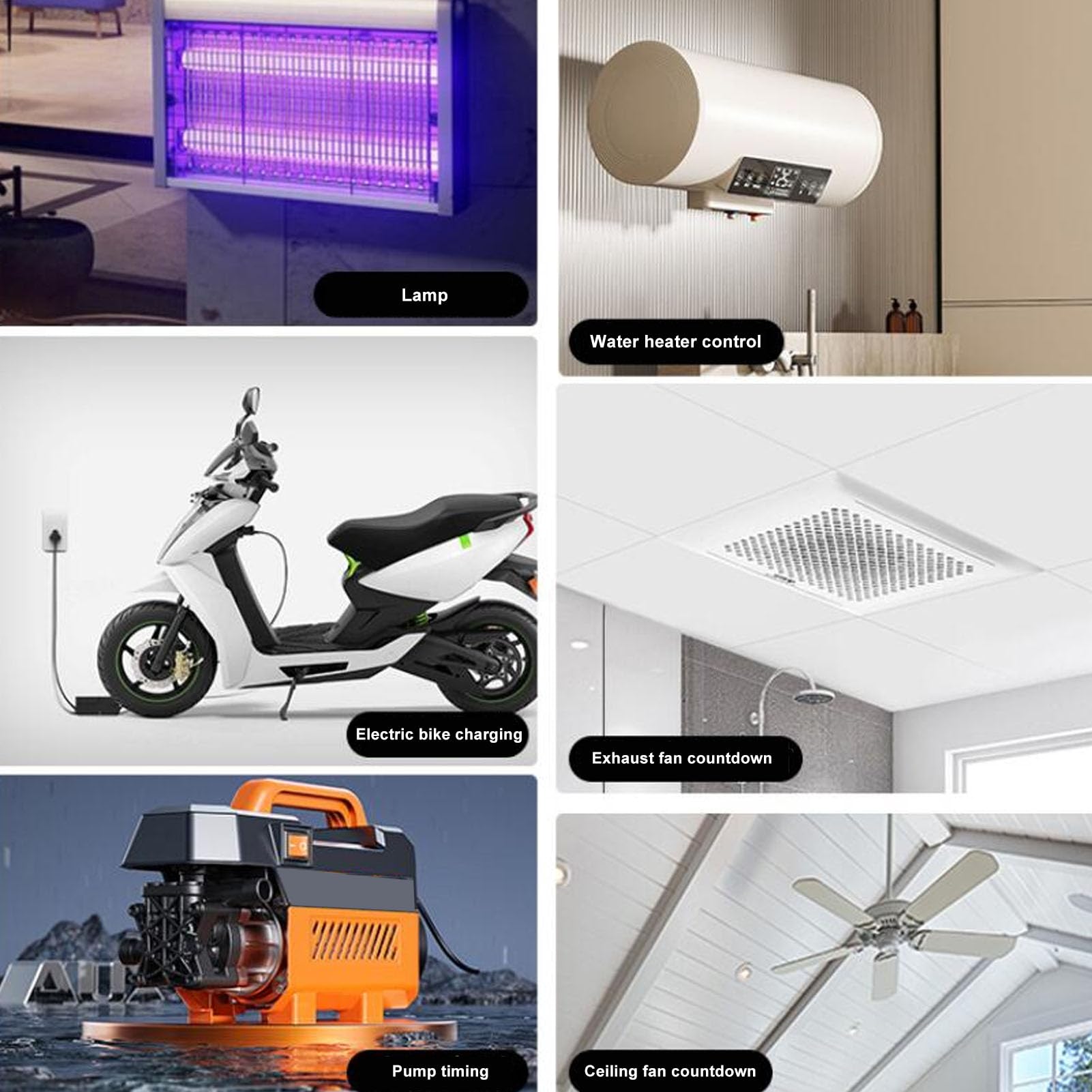 Minuterie Murale Interrupteur, Compte à Rebours 15/30/60 Minutes, Économie d'Énergie avec Alimentation 100-265V, pour Ventilateur, Éclairage et Appareils Électroménagers