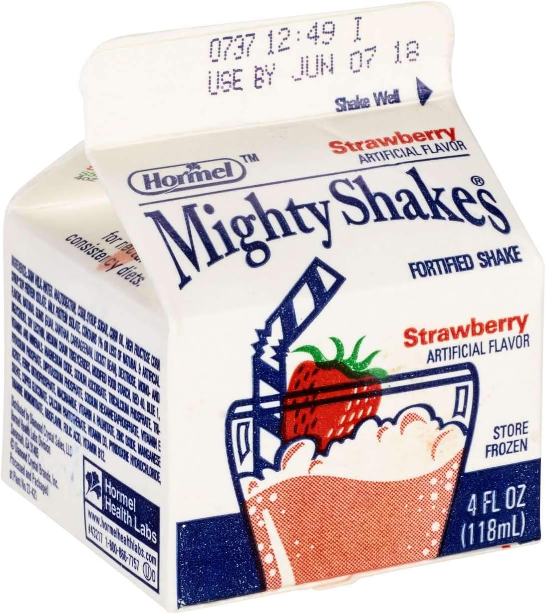 MightyShakes Strawberry Shake Beverage, 4 Ounce -- 75 per case.