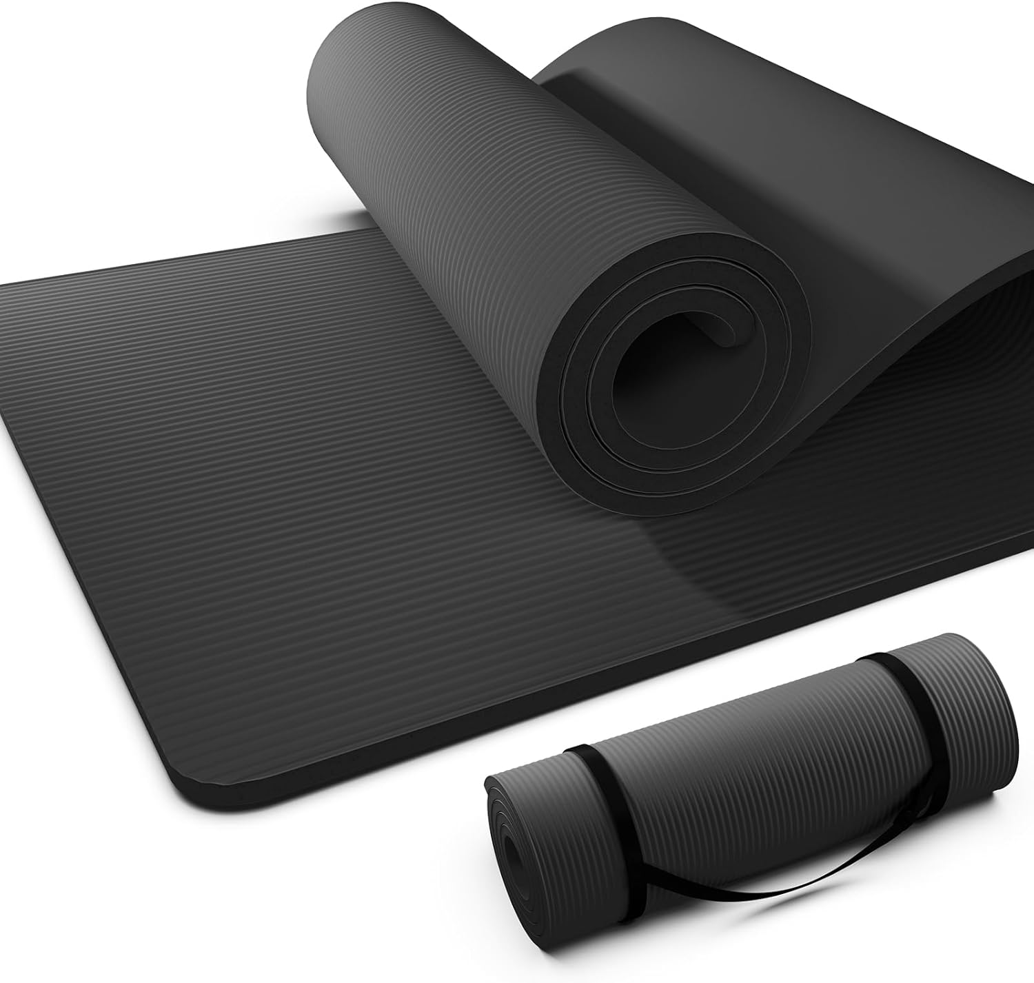 Esterilla de yoga con correa de transporte, soporte acolchado, para entrenamientos de fitness y gimnasio