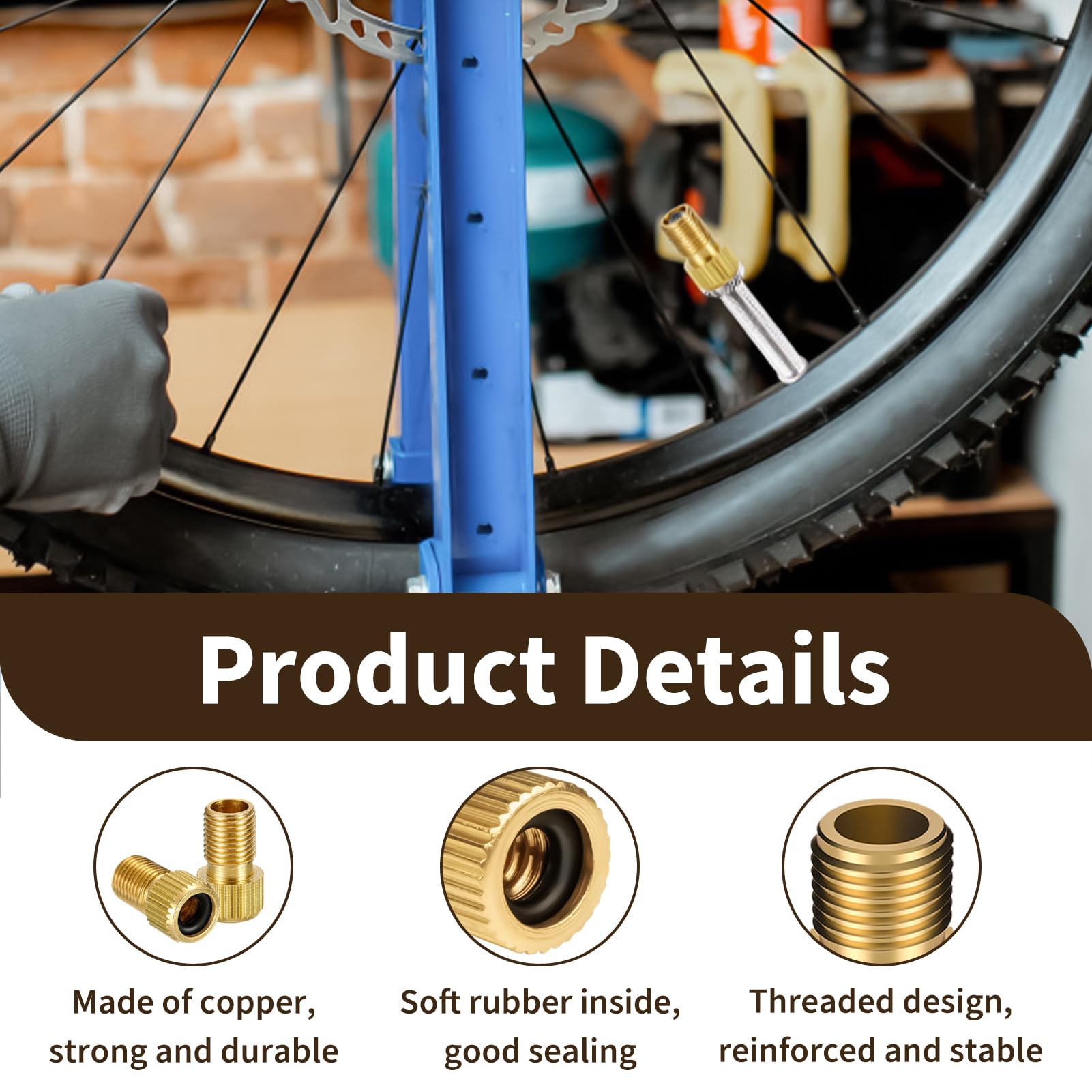 Adattatore Per Valvola Bici (coppia) Da Presta O Dunlop A Schrader, Dorato, Universale