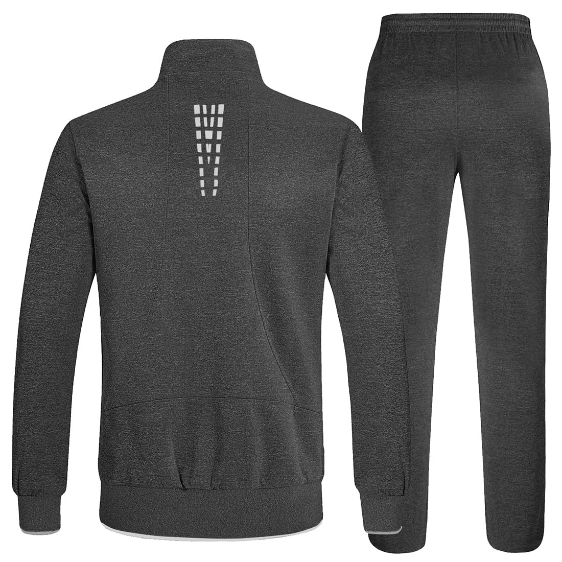 TBMPOY Men's Tracksuits Sweatsuits for Men Set Track Suits 2 Piece Casual Athletic Jogging Warm Up Full Zip Sweat Suits Dark Grey/Light Grey XL