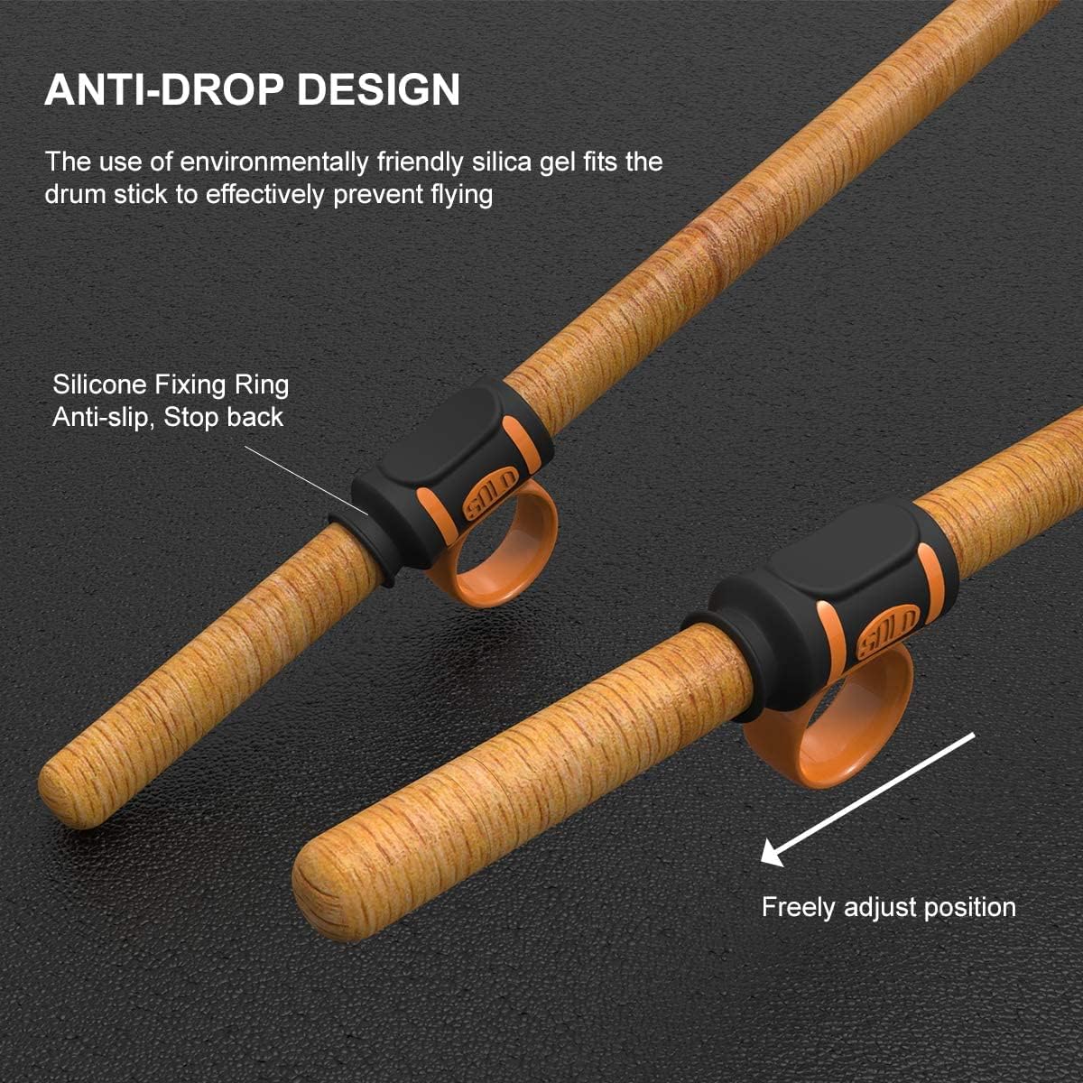 Drumsticks Grips, Drumsticks Accessories, Easy Stick Twirl, Grip or Control Clips, Good for Beginner Drummer,AUPHY (7a)