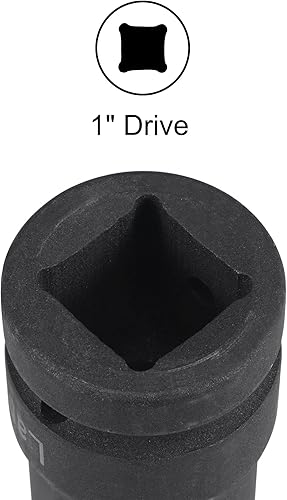 Miniatura 8 de uxcell Enchufe de impacto cuadrado de 1 pulgada por 0.866 in, CR-MO 3.150 in de longitud, tamaños métricos estándar