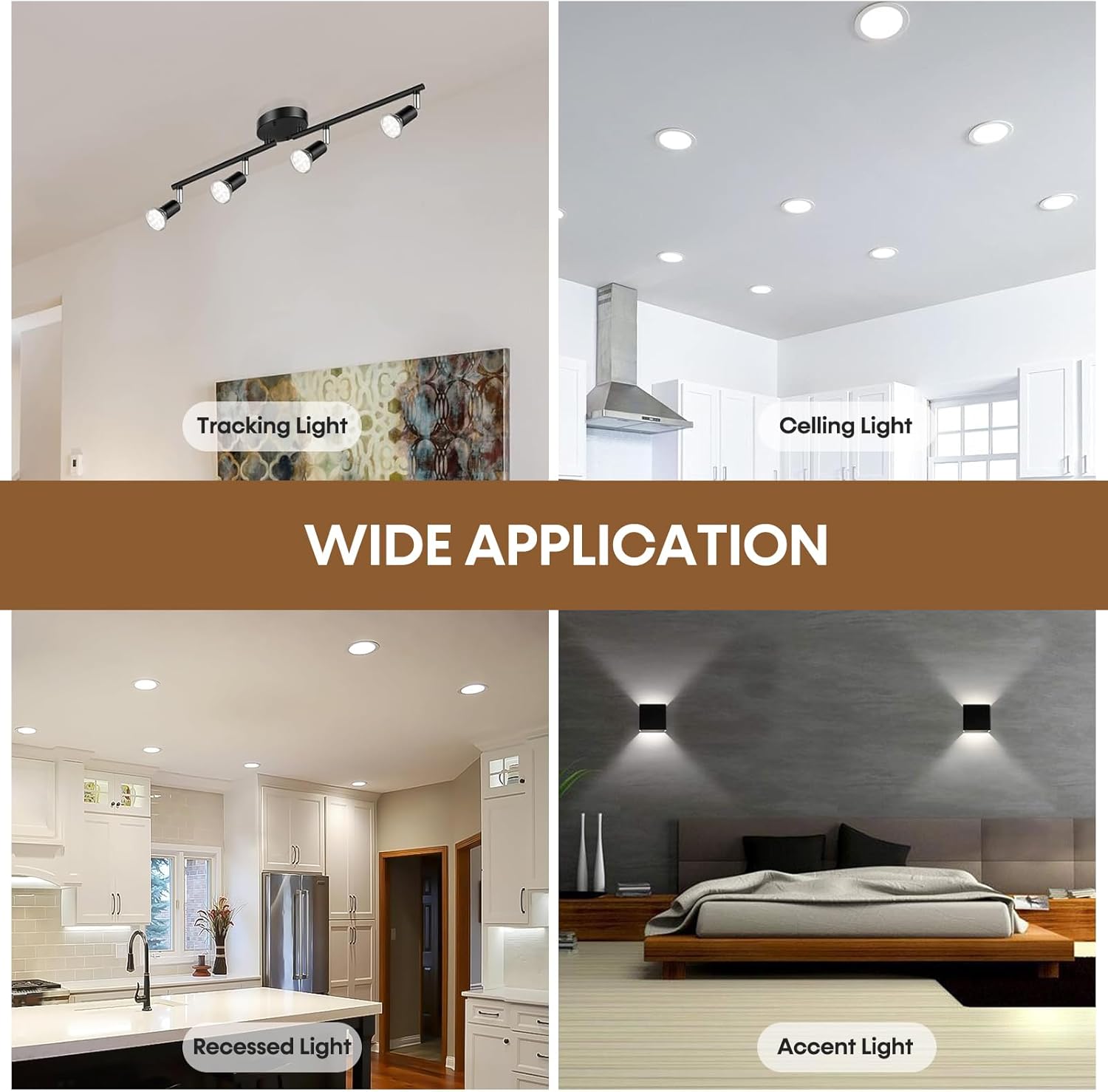 GU10 Dimmable Track Lighting LED Bulbs 40W Equivalent, 5W, 5000K Bright Daylight White, LED Bulb Replacement for Recessed, 400LM, 12 Packs