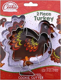 Thanksgiving Turkey Cookie Cutter Set, 2 Piece, 4.5", 2.9" Tall, Premium Food-Grade Stainless Steel, Dishwasher Safe