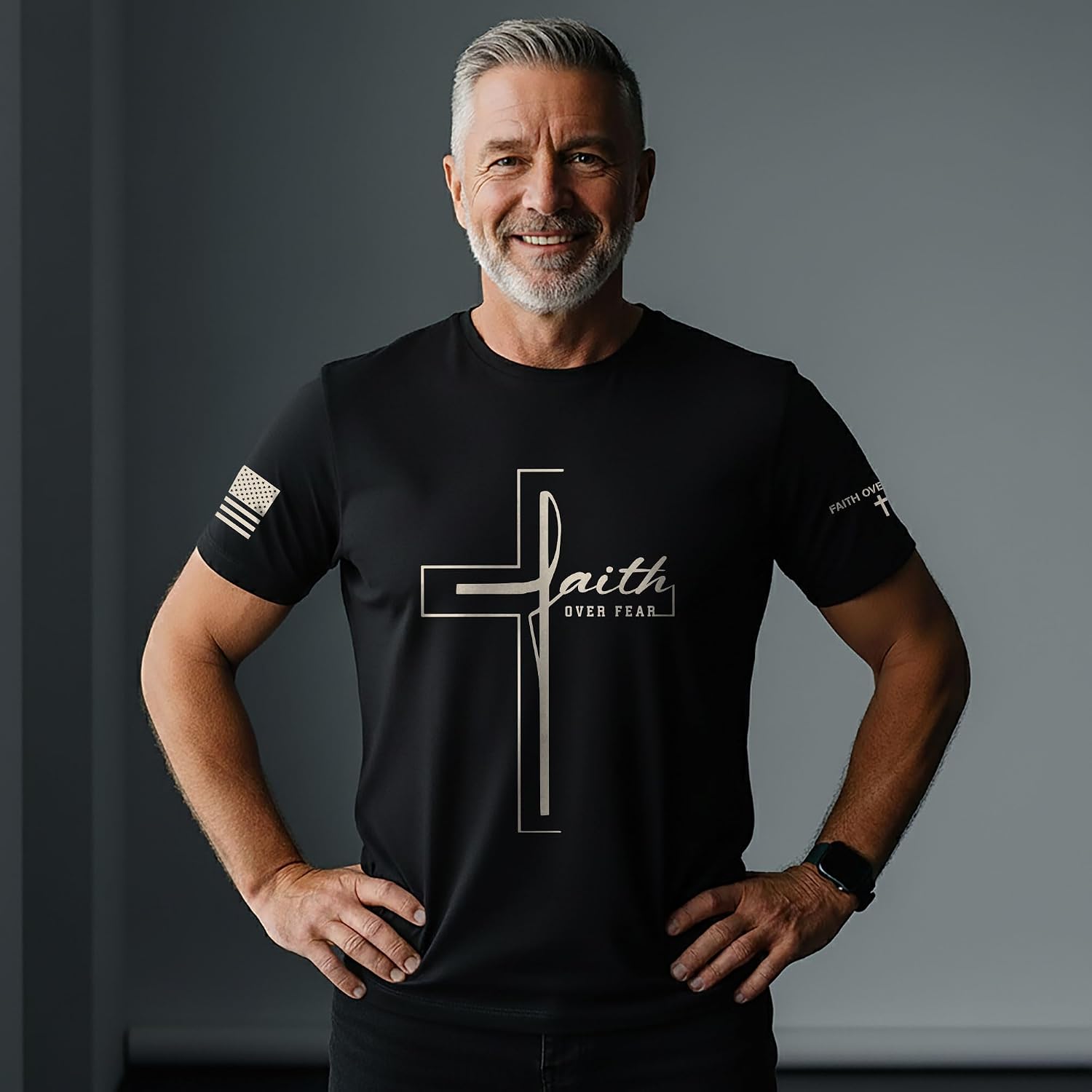 Faith Over Fear Shirt, Faith Shirts for Men, Cross Shirt, Jesus Tshirt, Christian Shirts for Men