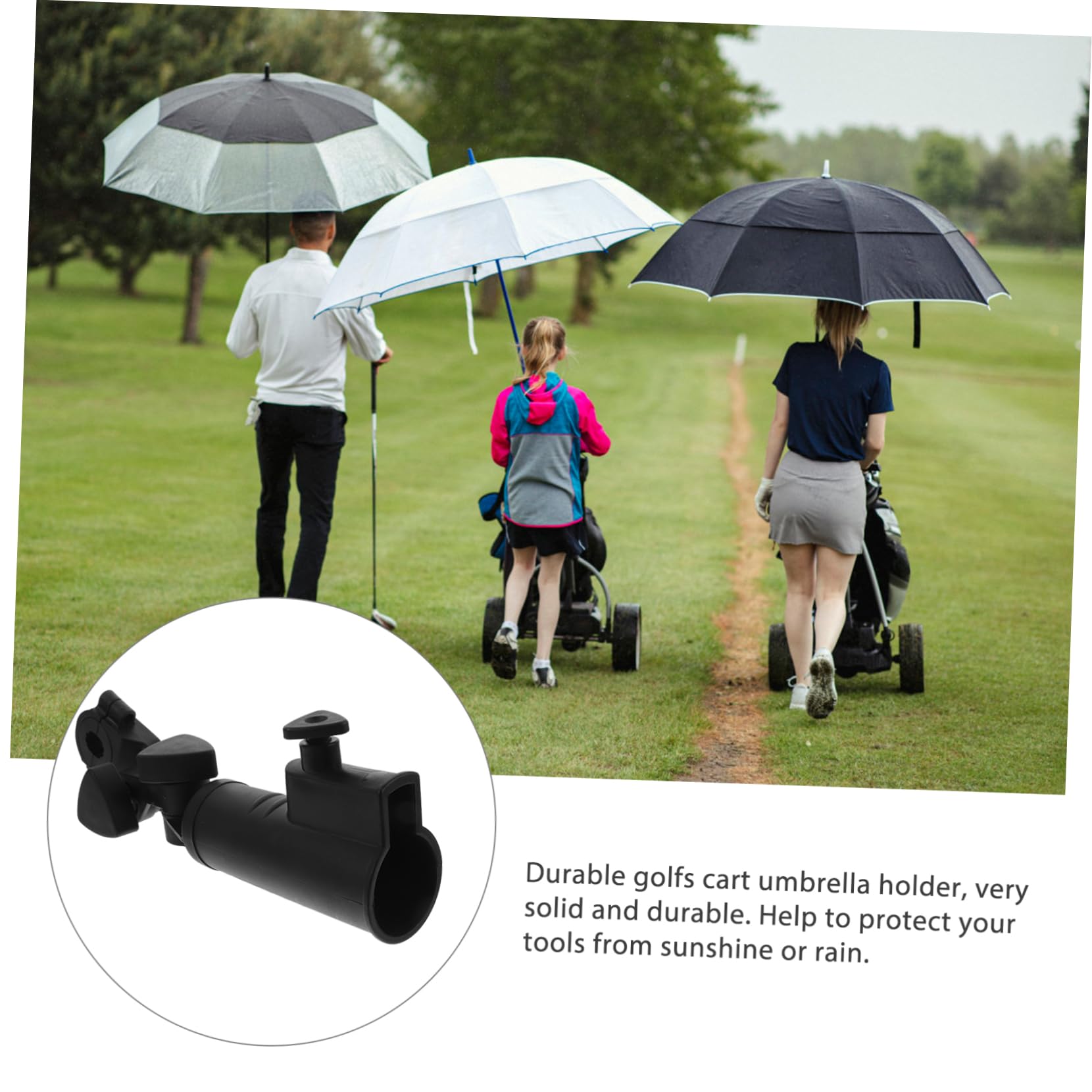 UPKOCH Regenschirmhalter für Golftrolleys Verstellbare Klemme Kunststoff Abnehmbar Winkel Anpassbar für Fahrradwagen und Kinderwagen