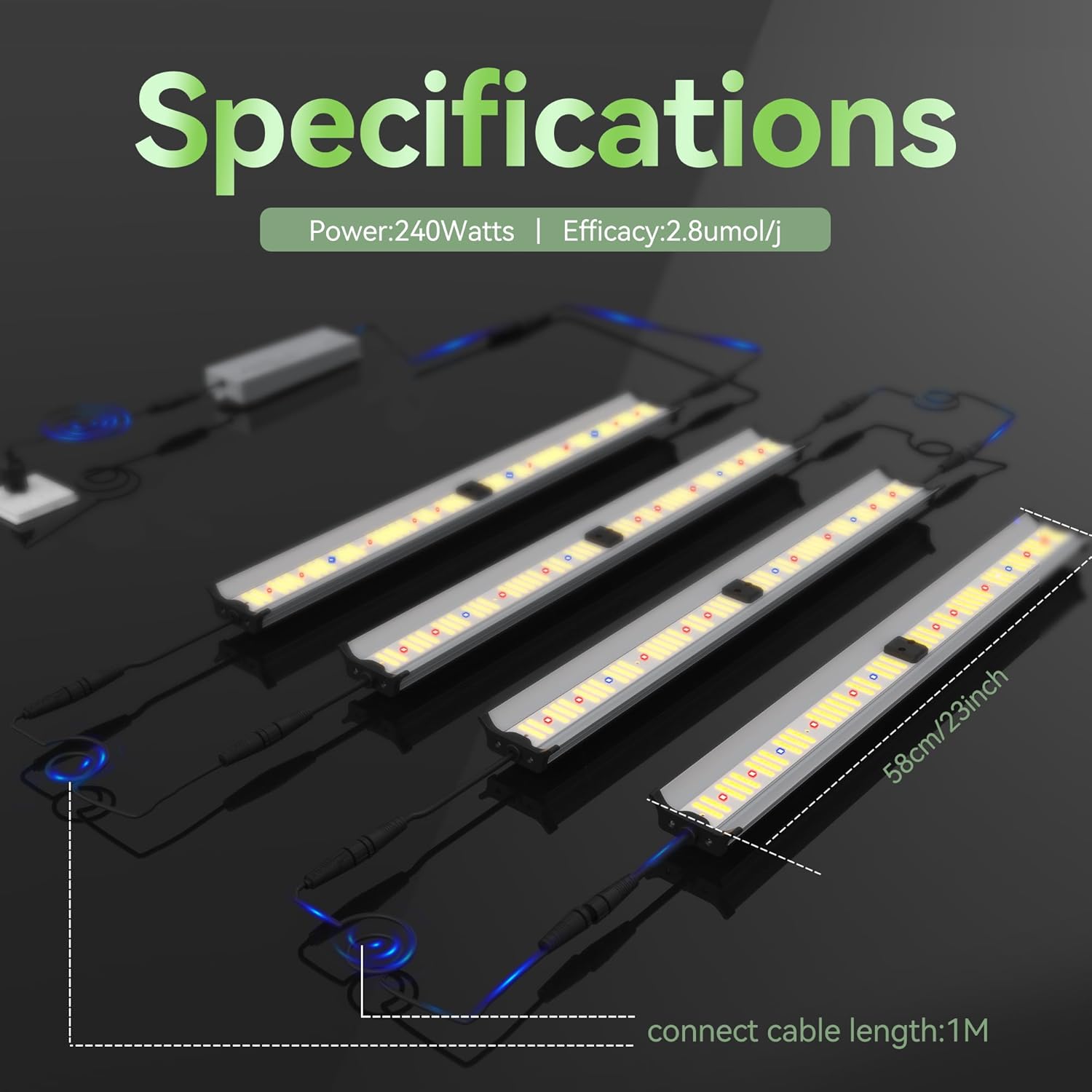 FARMLITE Grow Lights for Indoor Plants Full Spectrum Supplemental Lighting Quantum Board Grow Lights