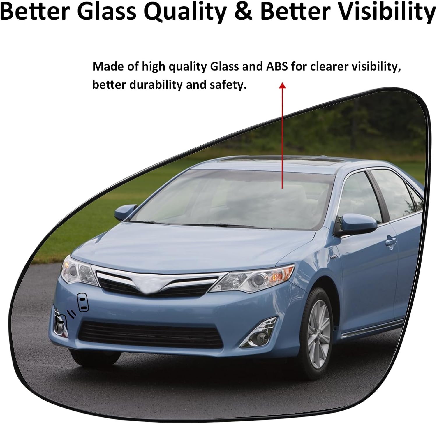 Driver Side Mirror Replacement for Toyota Camry 2012-2017, Avalon 2013-2018 Hybrid - Left Side Mirror Glass, Rear View Mirrors Glass with Power Heated & Blind Spot