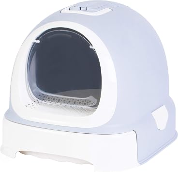 Fully Enclosed Hooded Litter Pan with Front Entry Odor Close Door, Cat Litter Scoop Included