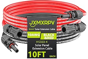 10Ft 10AWG Waterproof Solar Extension Cable with Tool-Free Connectors