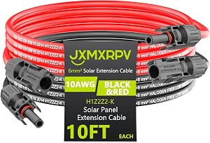 Solar Cable Extension 10Ft 10AWG with Tool-Free Connectors for Solar Panels
