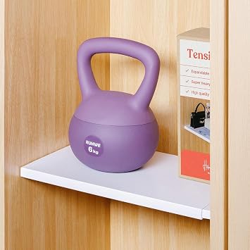 Tension Rod Shelving (17 -26.5" x 10'') Expandable Closet Tension Shelf Storage Rack - No Drill Cabinet Tension Rod Shelf for Closet No-Slip | Shelves for Cabinet (NO Screw)