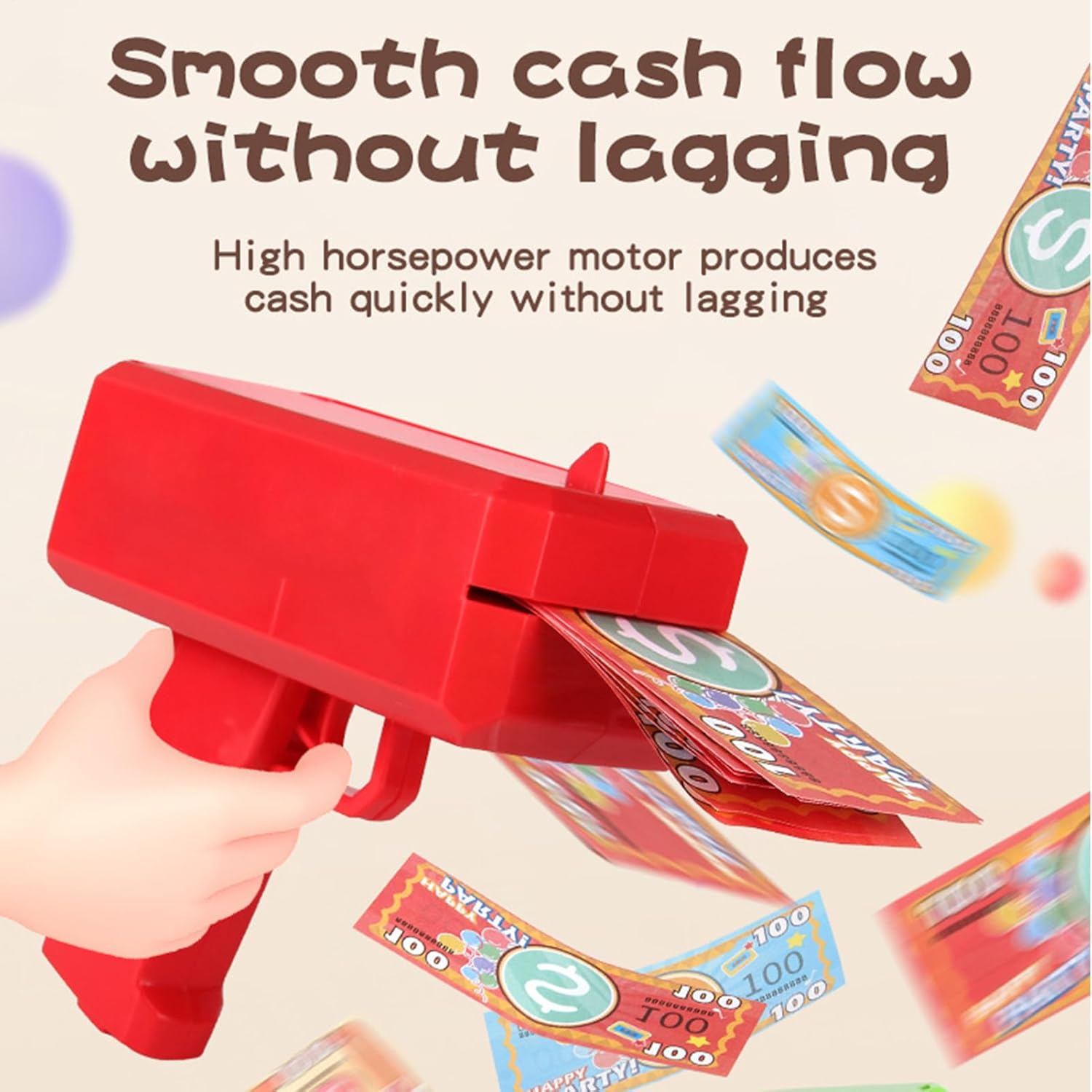 Money-Spray Shooter – Paper Money-Prop, Battery-Operated Effect, Lightweight Durable, Portable Handheld Design, Smooth Trigger | Cash Shooter Usage During Theatrical Perform