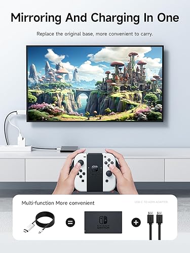 Miniatura 4 de Hagibis Switch Dock para Nintendo Switch OLED, adaptador de cable USB C a HDMI con HDMI 4K a 30Hz, suministro de energía de 100 W, adaptador tipo C