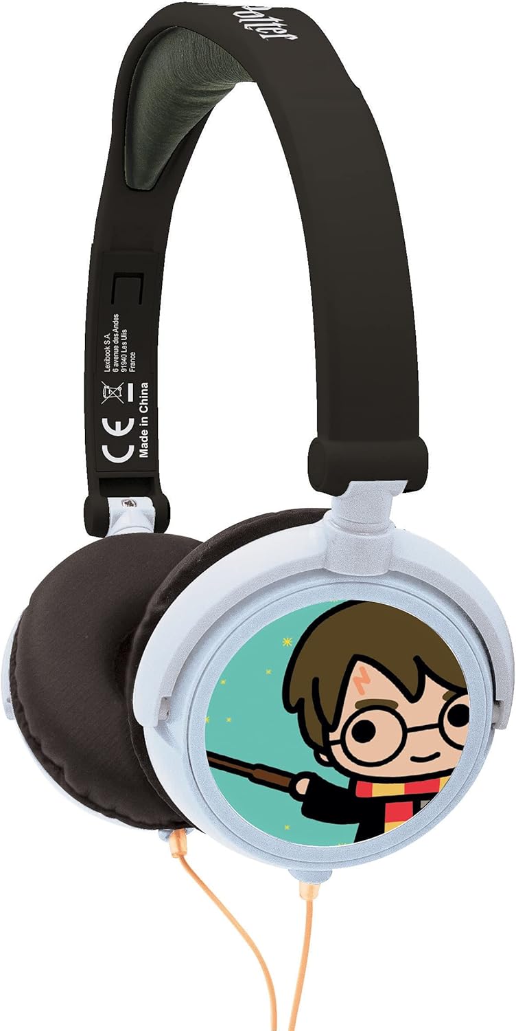 LEXIBOOK, Harry Potter, Stereo Headphones,Kids Safe Volume, Foldable and Adjustable, White/Gold, HP015HP