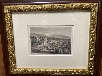 Amazon | 版画 銅版画 イギリスアンティーク THUN スイスの風景 19