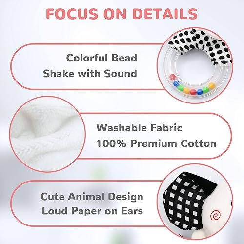 Miniatura 5 de XIXILAND Sonajeros para bebés de 0 a 6 meses, juguetes para bebés de 0 a 3 meses y asiento de automóvil, juguetes de sonajero colgantes, juguetes de