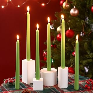 Nuanchu 6 pcs Bayberry Taper Candle 10" Christmas Bayberry Candle for Christmas Table Kitchen