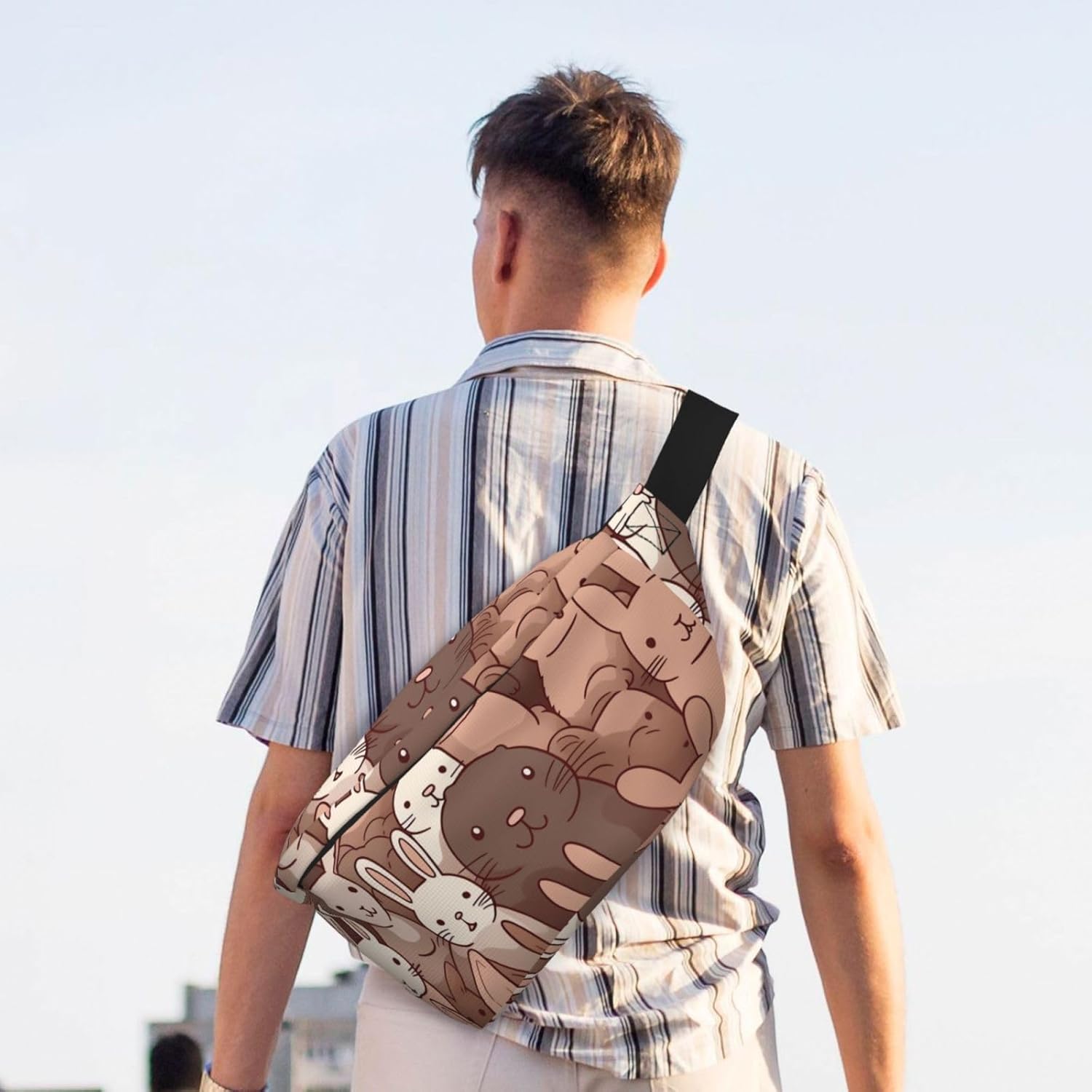 Fanny Pack for Men Women Repeating Bunny Pattern Belt Bag with Adjustable Strap Fashion Waist Bag Waist Pack for Travel