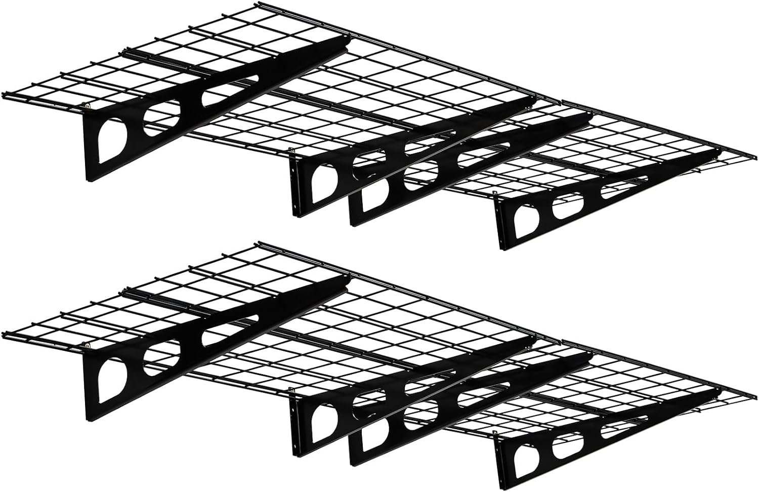 2 Pack 2x6 FT Heavy Duty Wall Mounted Shelves, Garage Storage Shelving Wall Mounted 1600 LB Capacity, Metal Floating Organization Rack for Warehouse, Laundry Room, Basement & Garage