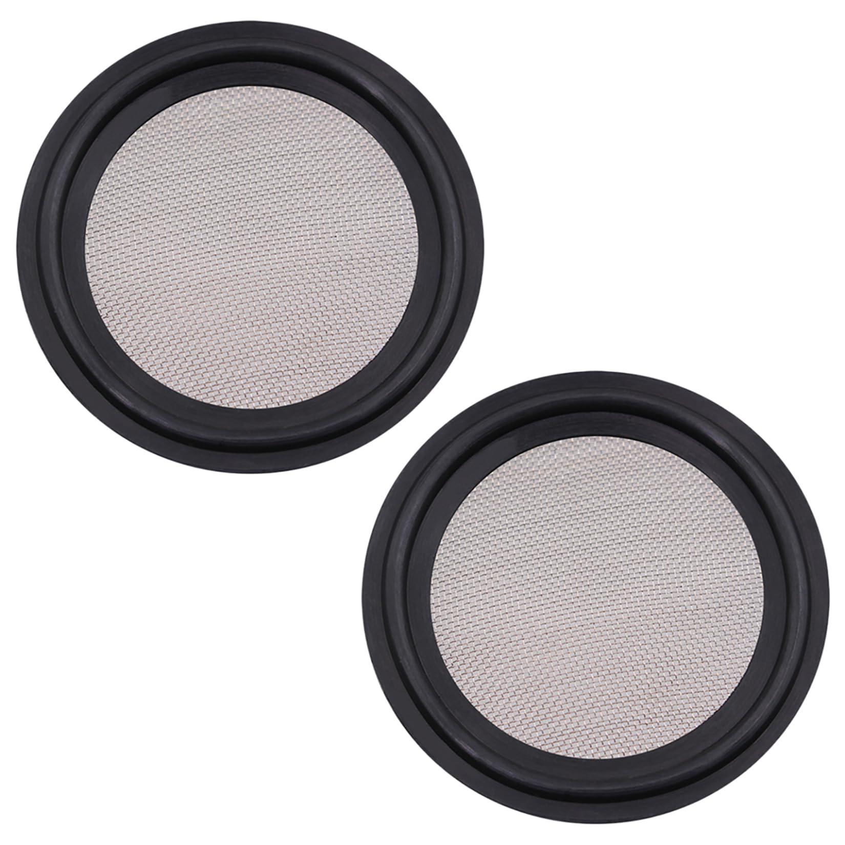 DERNORD 1.5" FKM Sanitary Gasket w/Stainless Screen - Tri Clamp Clover (Pack of 2) (60 Mesh)