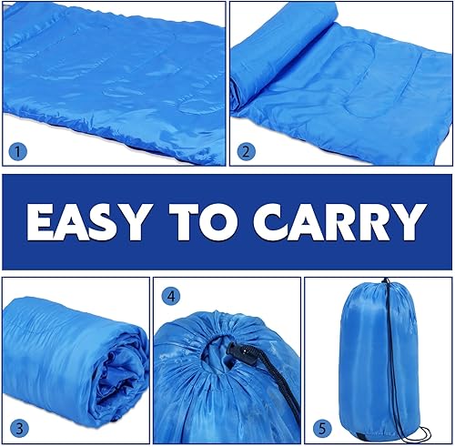 Vista 5 de Junkin 12/36 Pcs Camping Sleeping Bag Bulk for Adults Homeless 4 Season Cold Warm Weather Sleeping Bags Waterproof Lightweight with Compression Sack