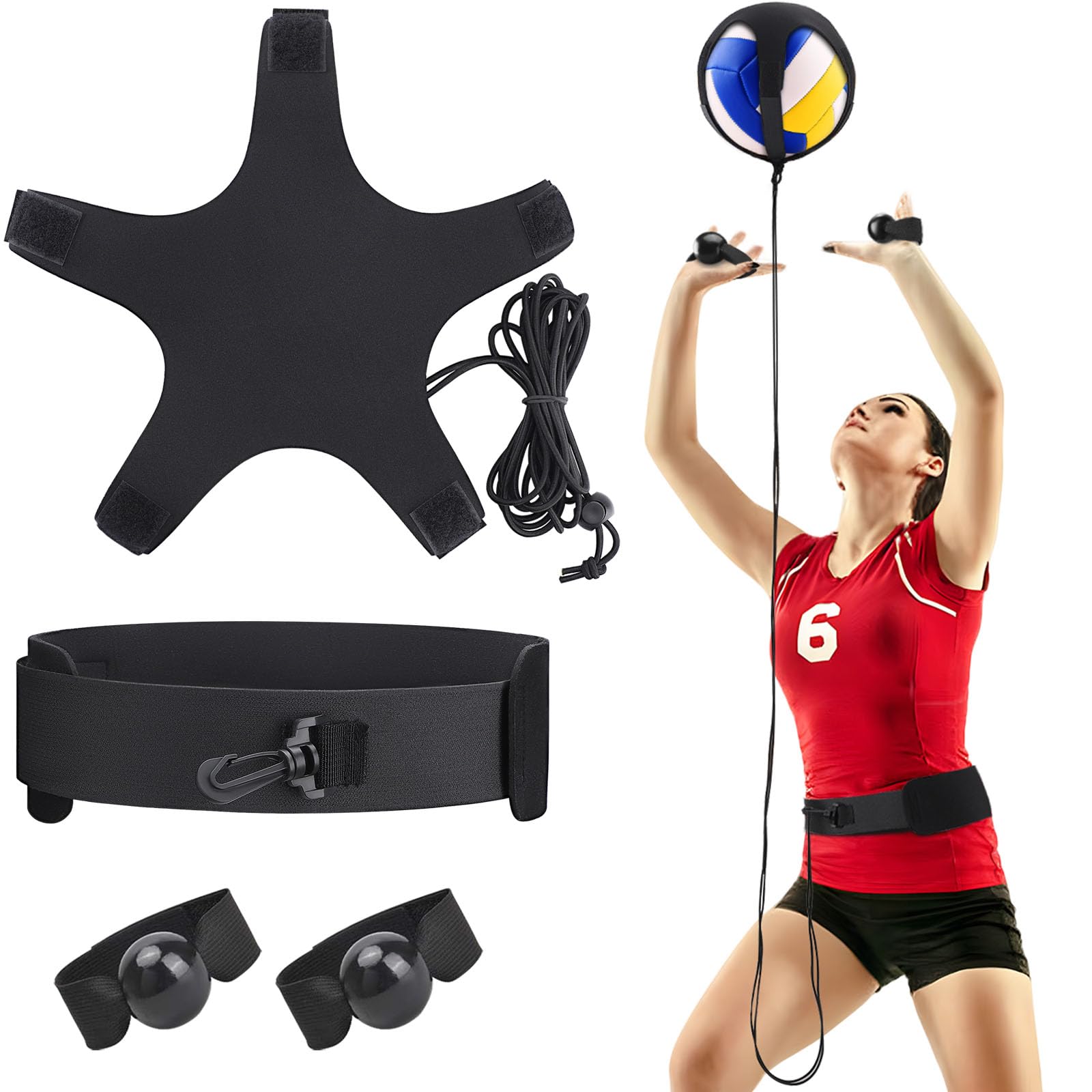 TOBWOLFVolleyball Training Pass Rite Aid Resistance Band, Elastic Volleyball Resistance Belt Set for for Practicing Serving, Arm Swing Passing, Agility Training