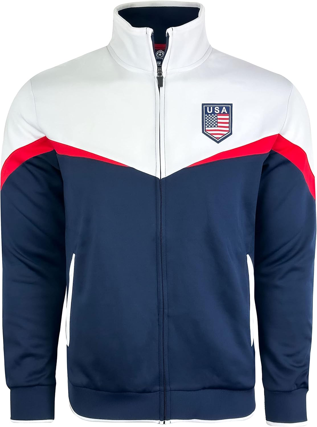 Boy's USA Track Jacket, Youth U.S Full Zip Sweater Jacket