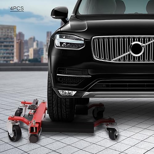 Miniatura 7 de Juego de 4 patines de ruedas para automóvil posicionamiento de vehículos gato hidráulico para neumáticos camión remolque camioneta pedal de